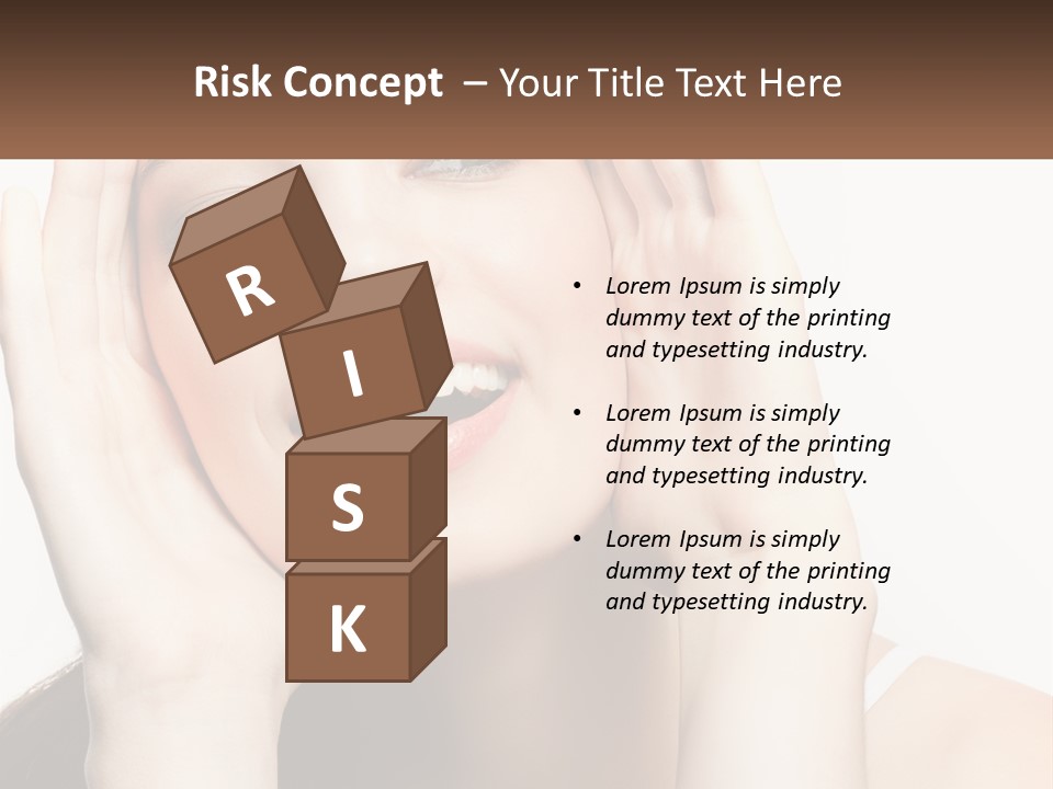 A Woman Holding Her Hands Up To Her Face PowerPoint Template