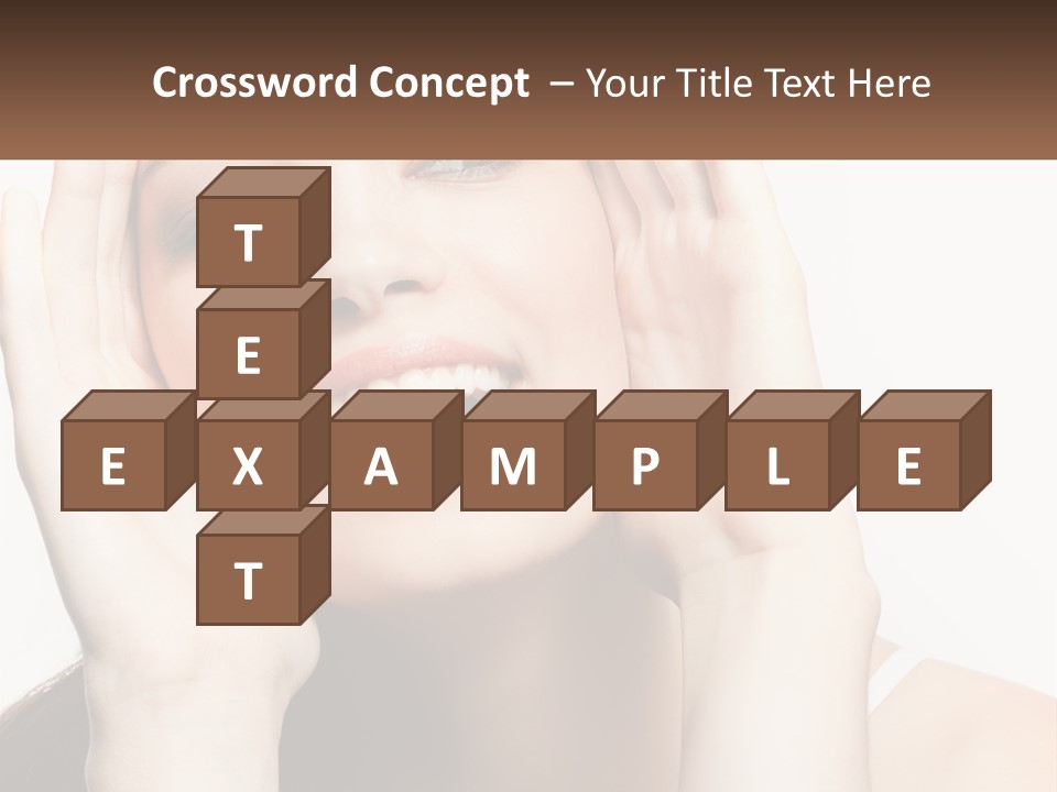 A Woman Holding Her Hands Up To Her Face PowerPoint Template