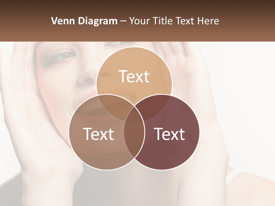 A Woman Holding Her Hands Up To Her Face PowerPoint Template