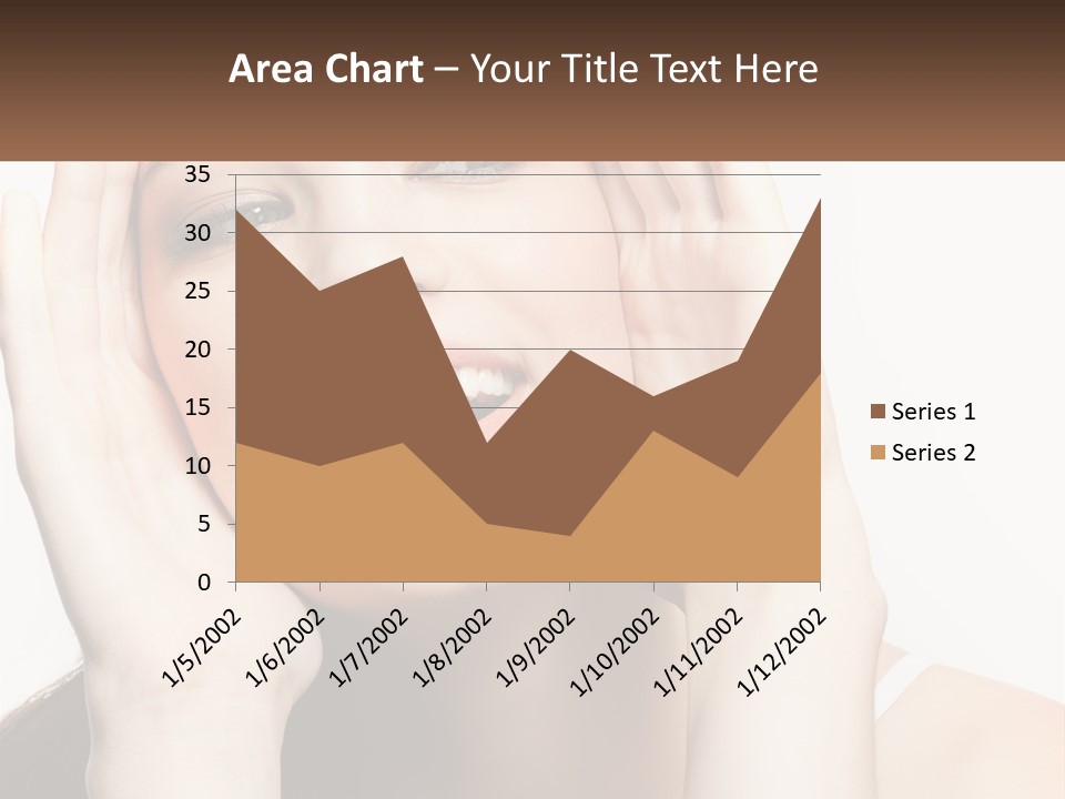 A Woman Holding Her Hands Up To Her Face PowerPoint Template