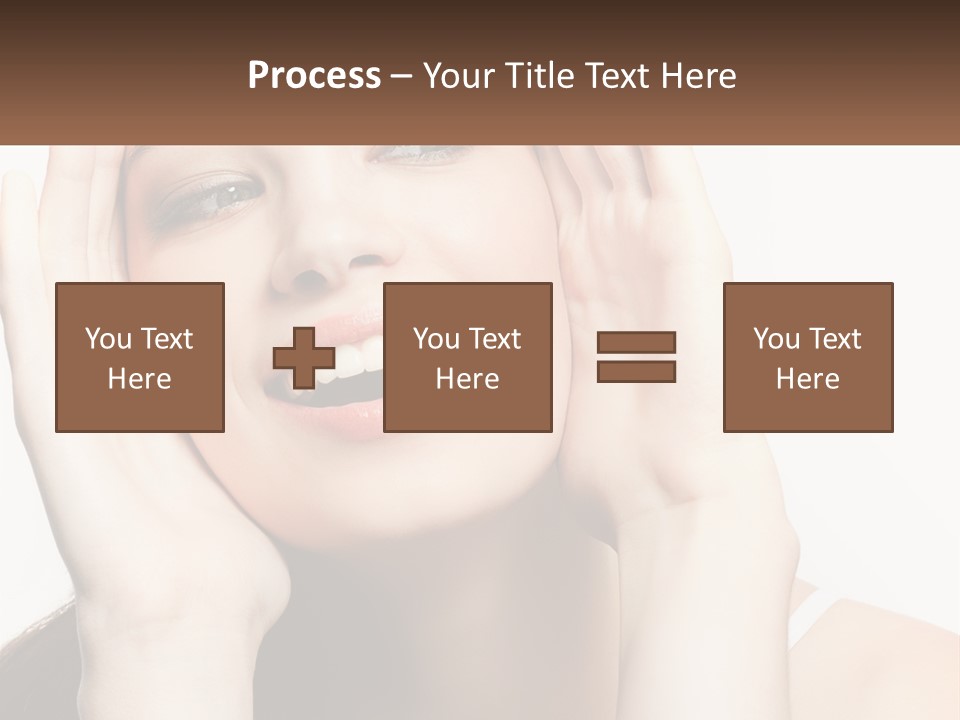 A Woman Holding Her Hands Up To Her Face PowerPoint Template