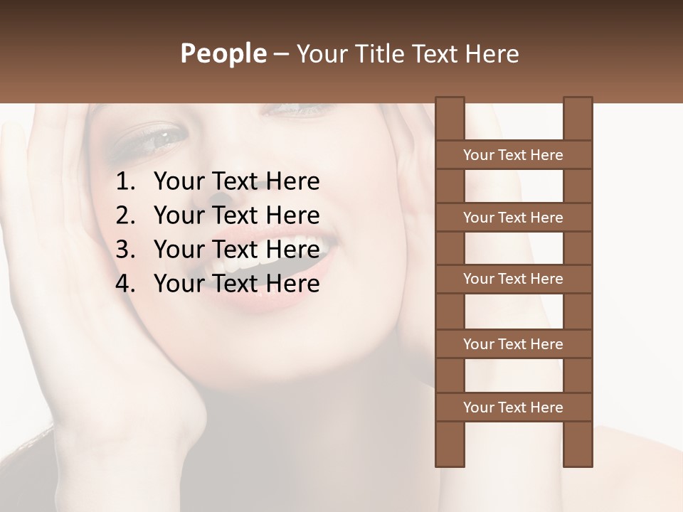A Woman Holding Her Hands Up To Her Face PowerPoint Template