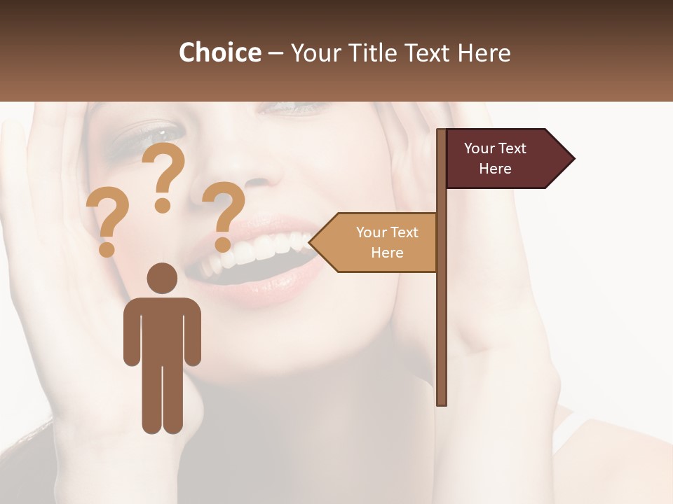 A Woman Holding Her Hands Up To Her Face PowerPoint Template