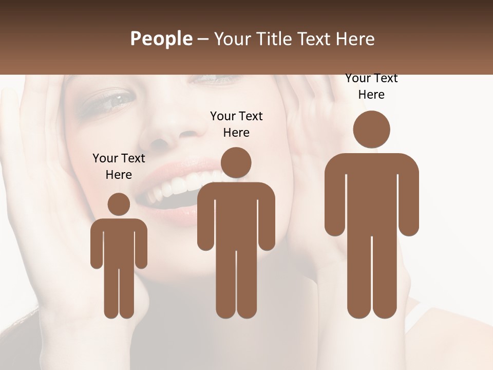 A Woman Holding Her Hands Up To Her Face PowerPoint Template