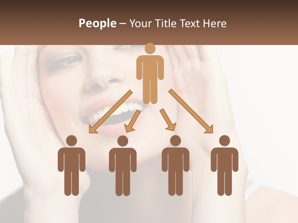 A Woman Holding Her Hands Up To Her Face PowerPoint Template