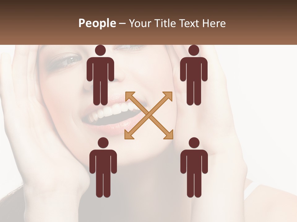 A Woman Holding Her Hands Up To Her Face PowerPoint Template