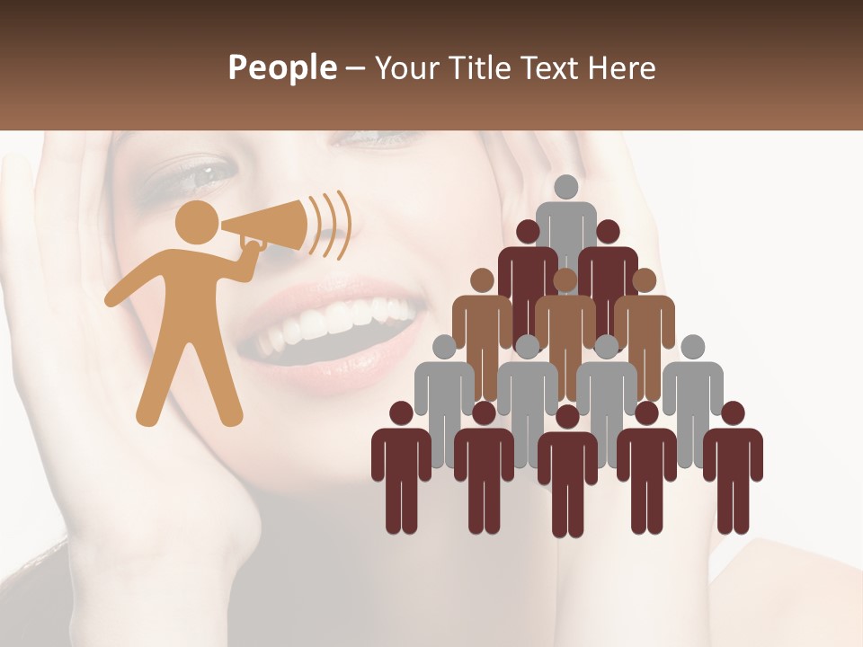 A Woman Holding Her Hands Up To Her Face PowerPoint Template