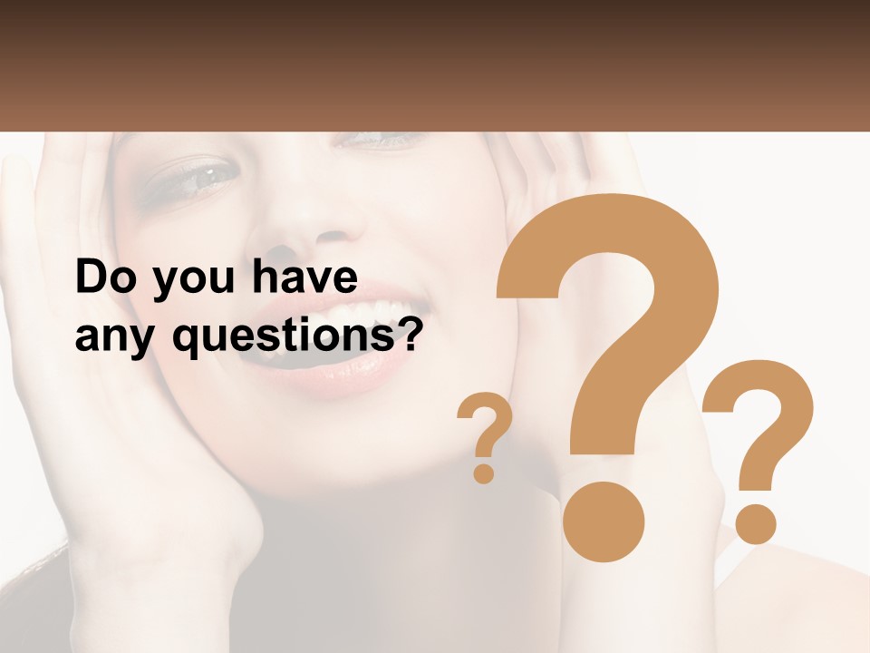 A Woman Holding Her Hands Up To Her Face PowerPoint Template