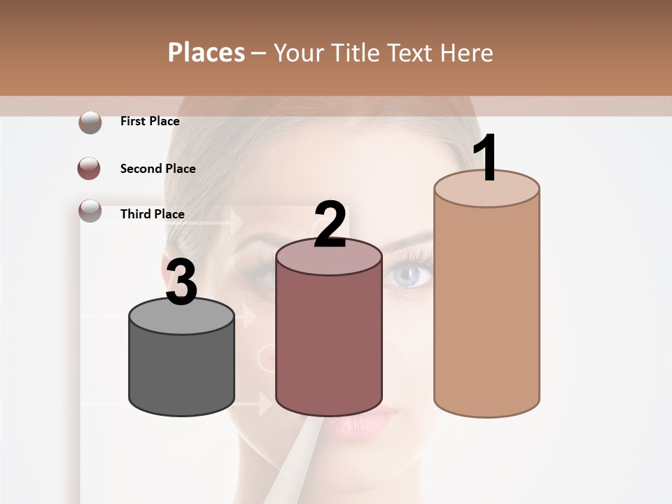 A Woman With A Nose Diagram On Her Face PowerPoint Template