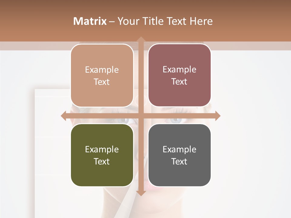 A Woman With A Nose Diagram On Her Face PowerPoint Template
