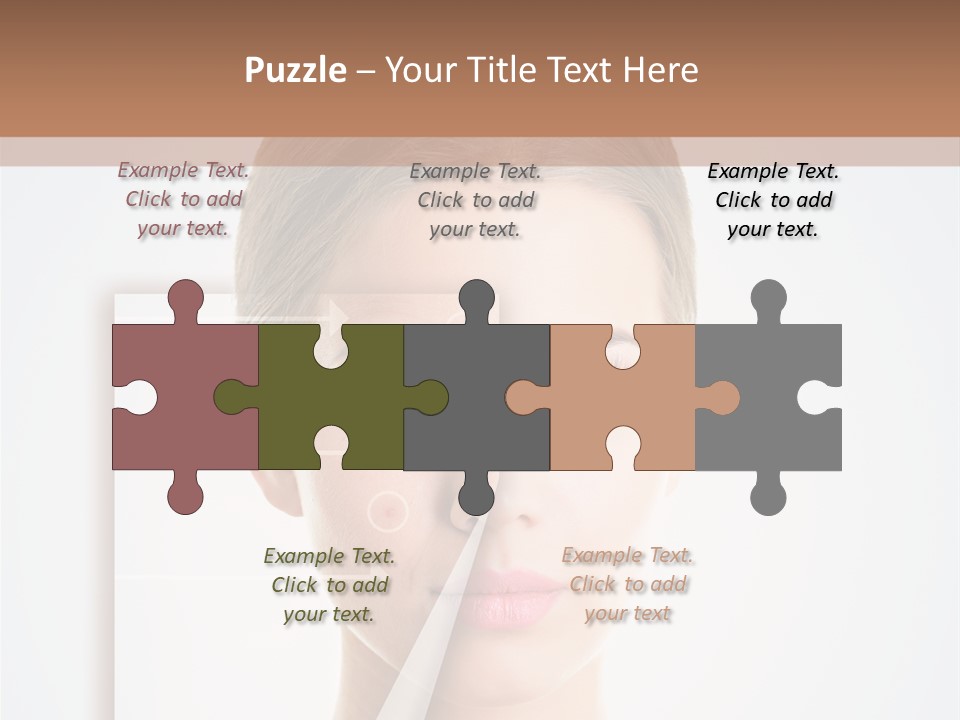 A Woman With A Nose Diagram On Her Face PowerPoint Template