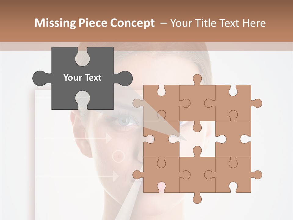 A Woman With A Nose Diagram On Her Face PowerPoint Template