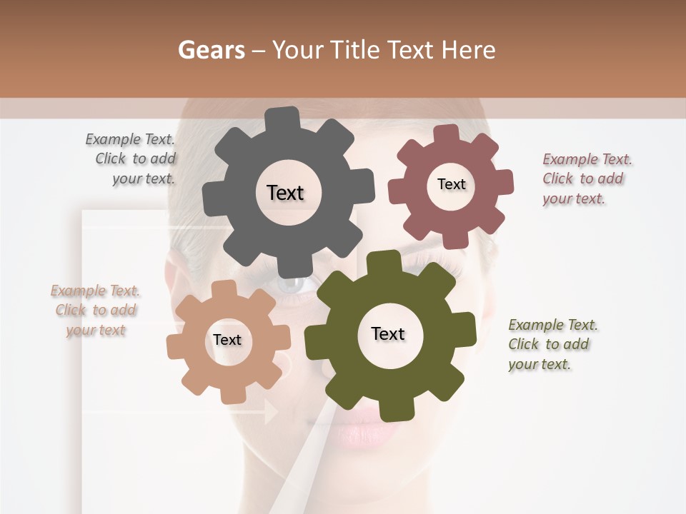 A Woman With A Nose Diagram On Her Face PowerPoint Template