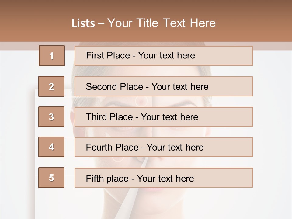 A Woman With A Nose Diagram On Her Face PowerPoint Template