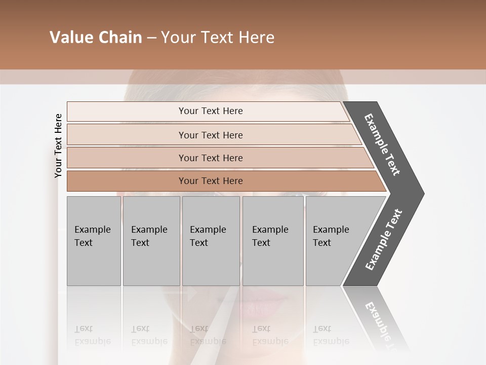 A Woman With A Nose Diagram On Her Face PowerPoint Template