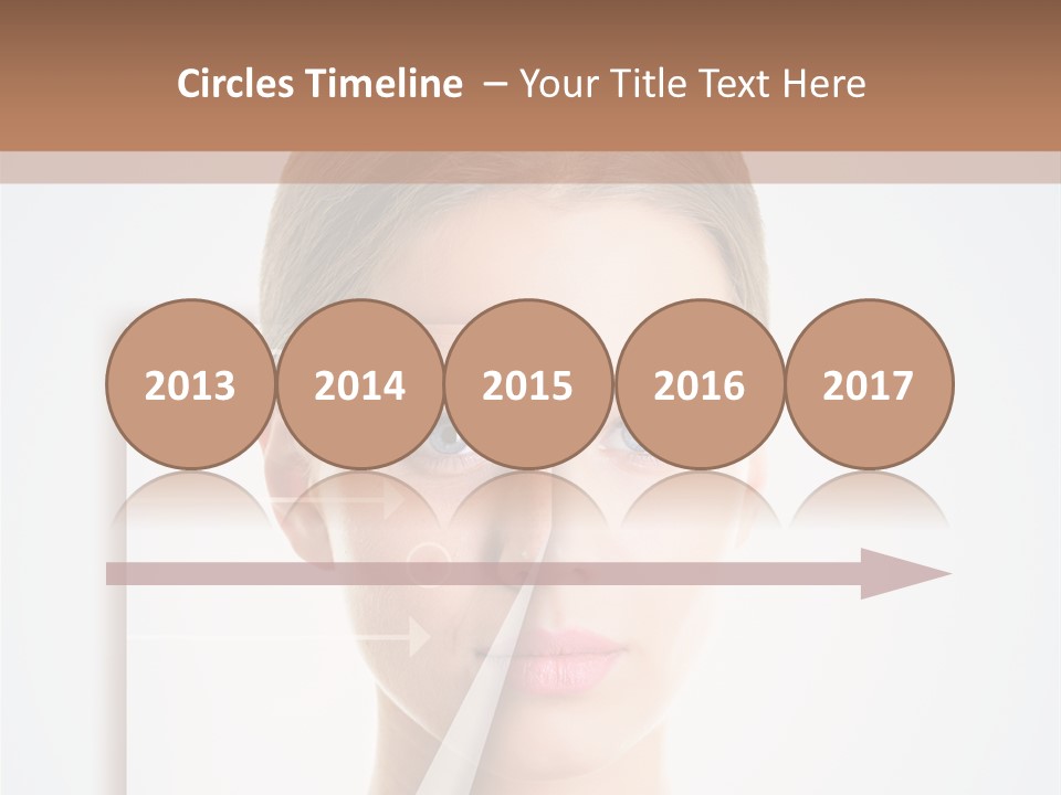 A Woman With A Nose Diagram On Her Face PowerPoint Template