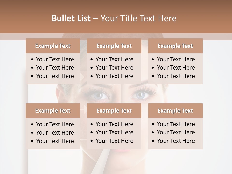A Woman With A Nose Diagram On Her Face PowerPoint Template