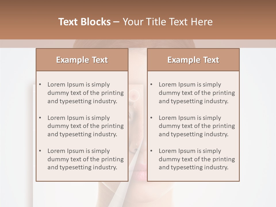 A Woman With A Nose Diagram On Her Face PowerPoint Template