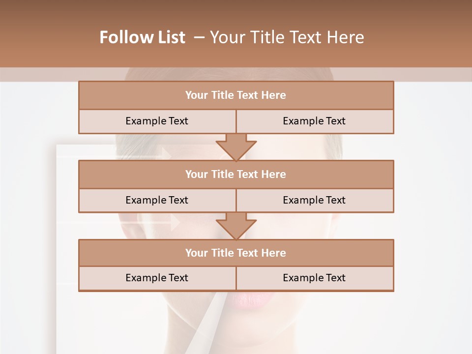 A Woman With A Nose Diagram On Her Face PowerPoint Template