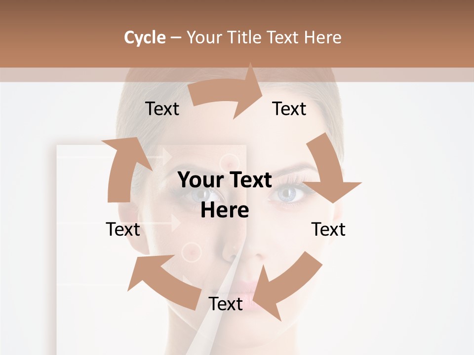 A Woman With A Nose Diagram On Her Face PowerPoint Template