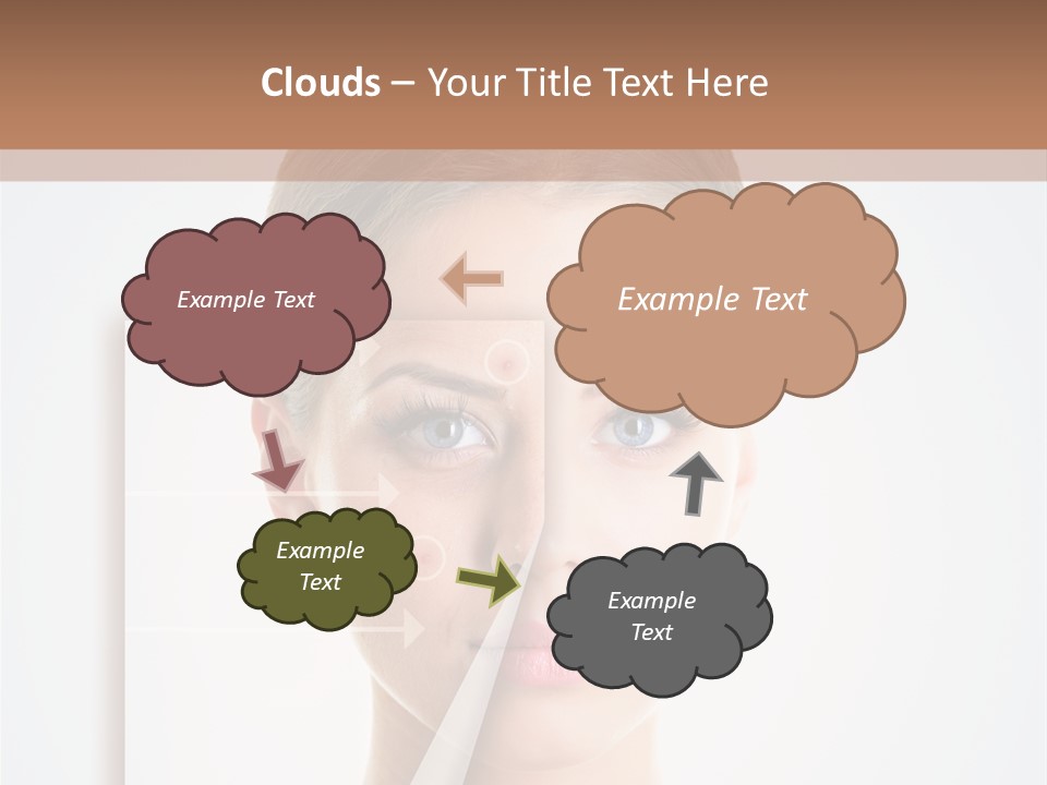 A Woman With A Nose Diagram On Her Face PowerPoint Template