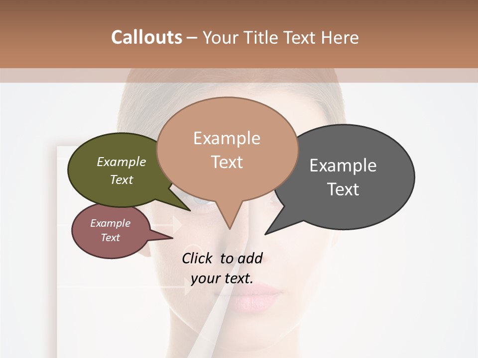 A Woman With A Nose Diagram On Her Face PowerPoint Template