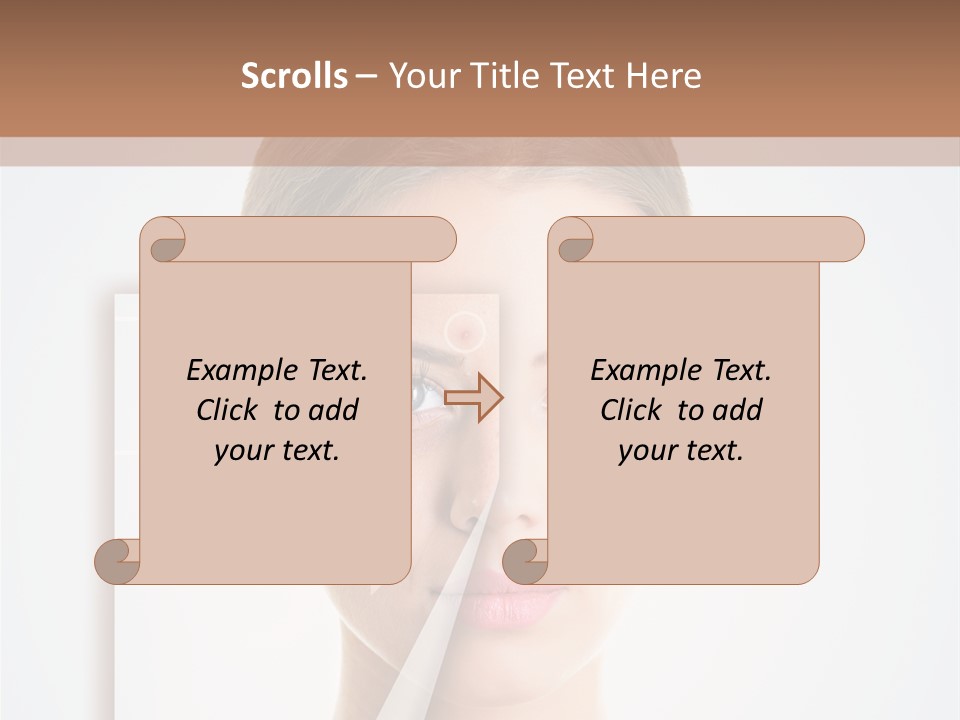 A Woman With A Nose Diagram On Her Face PowerPoint Template