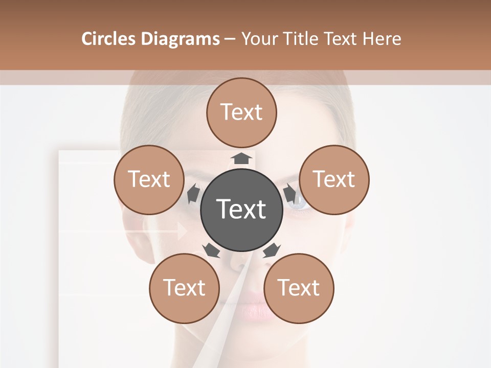 A Woman With A Nose Diagram On Her Face PowerPoint Template