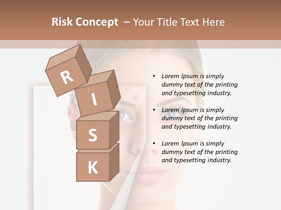 A Woman With A Nose Diagram On Her Face PowerPoint Template