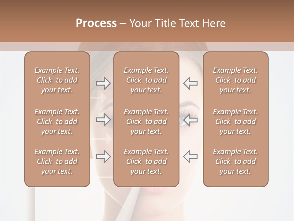 A Woman With A Nose Diagram On Her Face PowerPoint Template