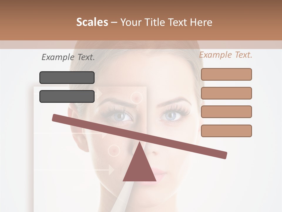 A Woman With A Nose Diagram On Her Face PowerPoint Template