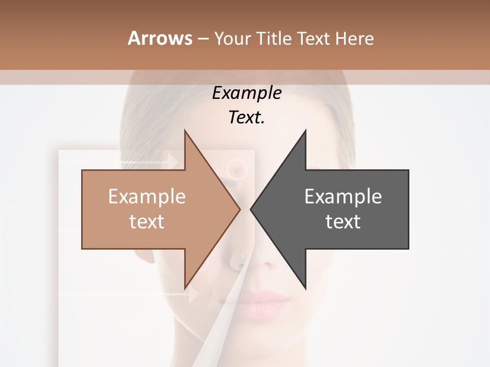 A Woman With A Nose Diagram On Her Face PowerPoint Template