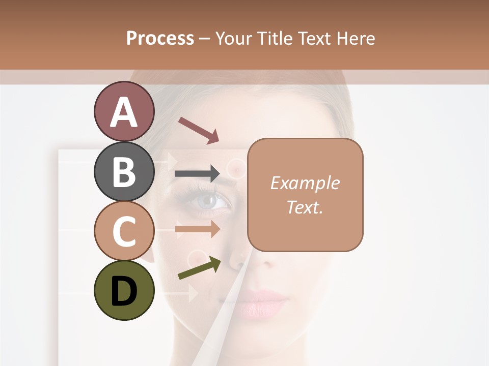 A Woman With A Nose Diagram On Her Face PowerPoint Template