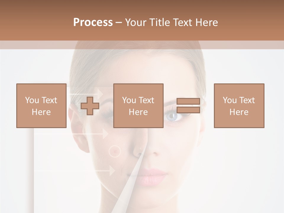 A Woman With A Nose Diagram On Her Face PowerPoint Template
