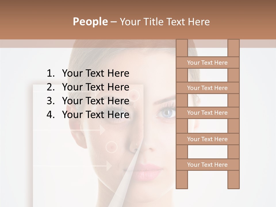 A Woman With A Nose Diagram On Her Face PowerPoint Template