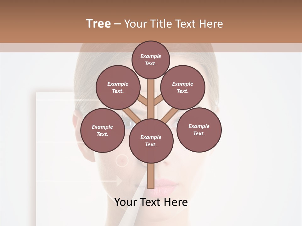 A Woman With A Nose Diagram On Her Face PowerPoint Template