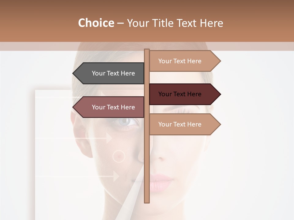 A Woman With A Nose Diagram On Her Face PowerPoint Template