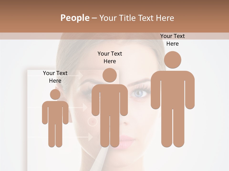 A Woman With A Nose Diagram On Her Face PowerPoint Template