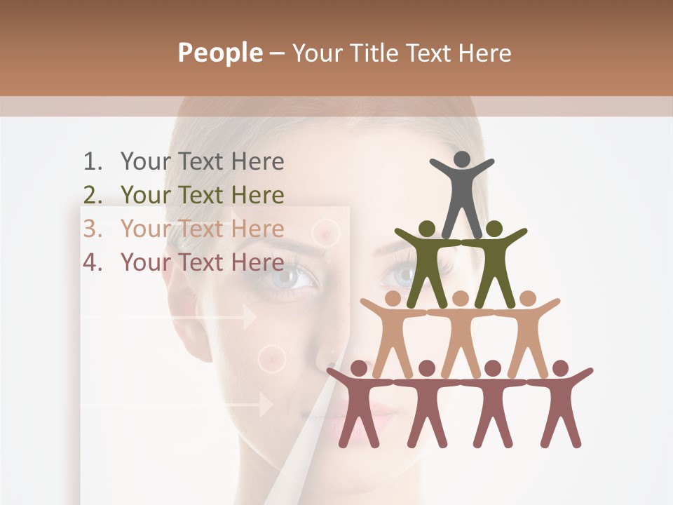 A Woman With A Nose Diagram On Her Face PowerPoint Template