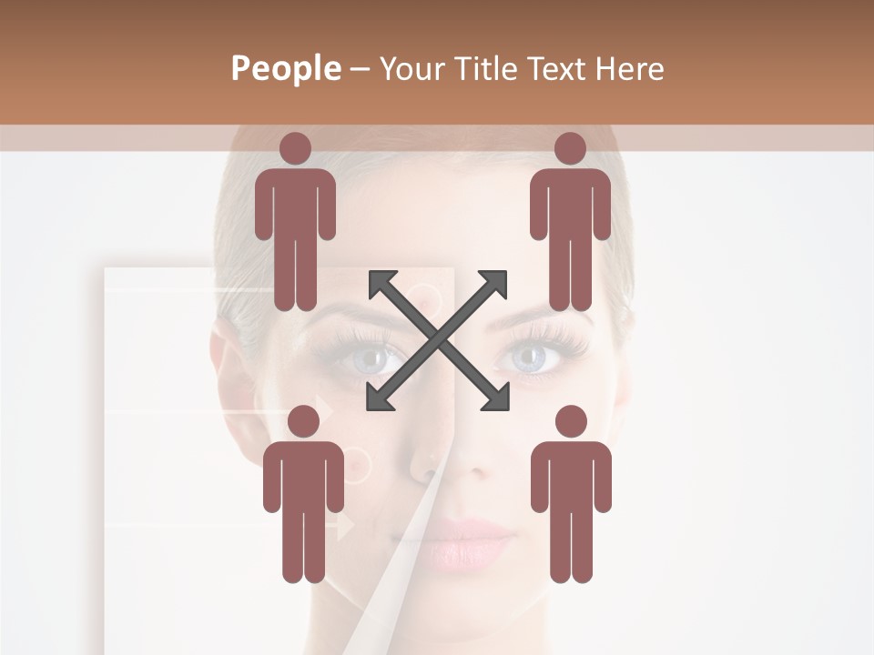 A Woman With A Nose Diagram On Her Face PowerPoint Template