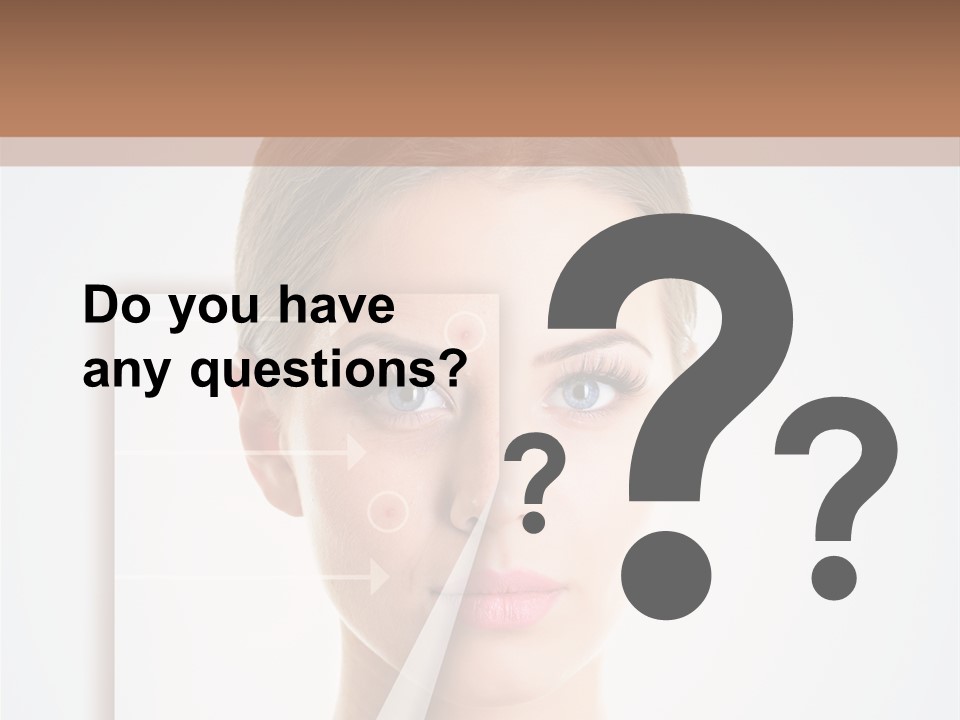 A Woman With A Nose Diagram On Her Face PowerPoint Template