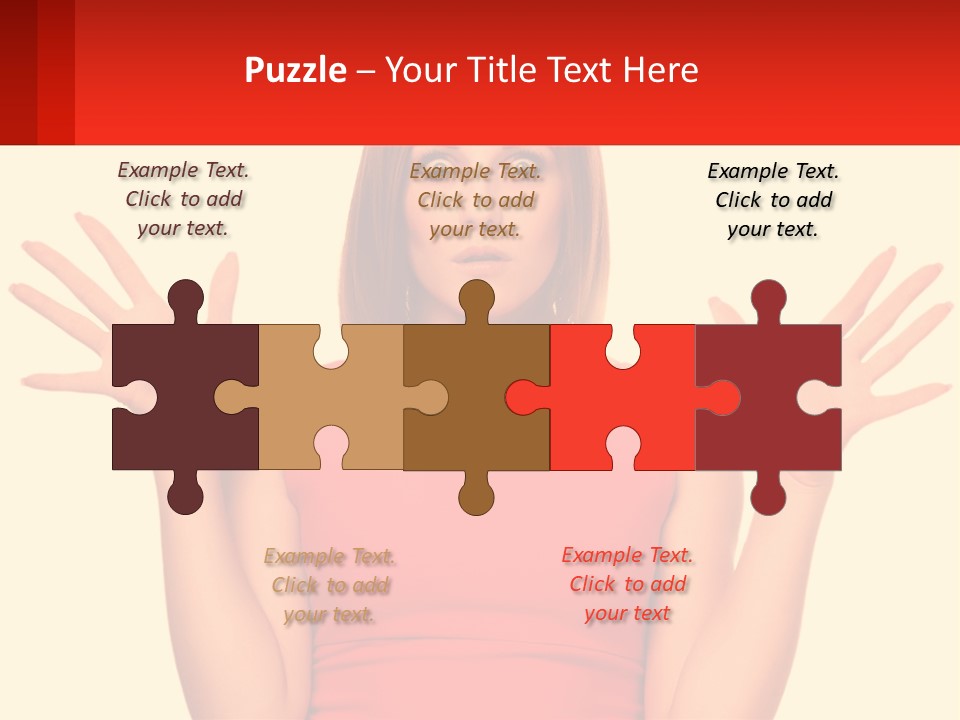 A Woman In A Red Dress Is Holding Her Hands Up PowerPoint Template