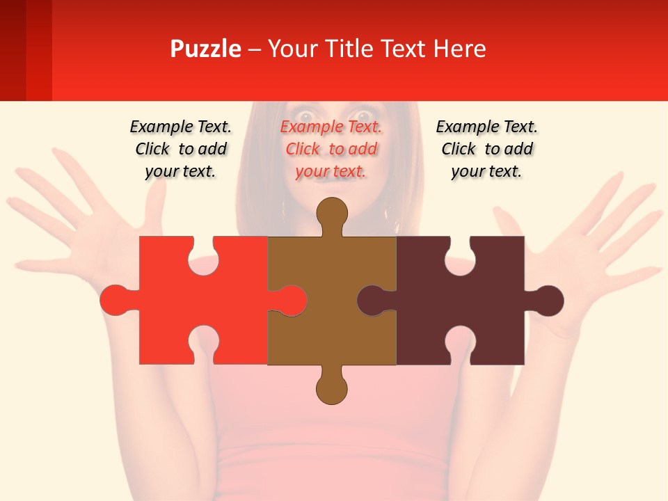 A Woman In A Red Dress Is Holding Her Hands Up PowerPoint Template