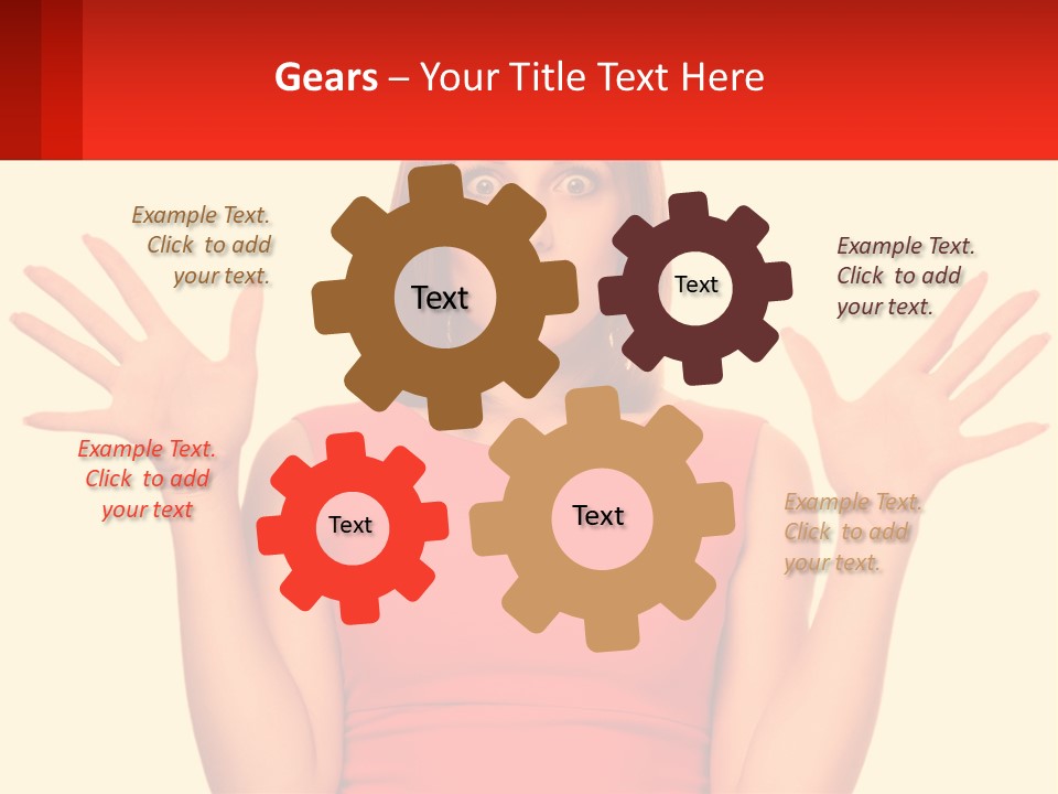 A Woman In A Red Dress Is Holding Her Hands Up PowerPoint Template