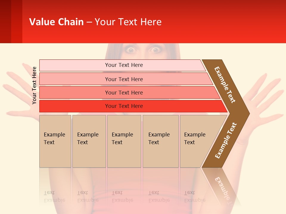 A Woman In A Red Dress Is Holding Her Hands Up PowerPoint Template