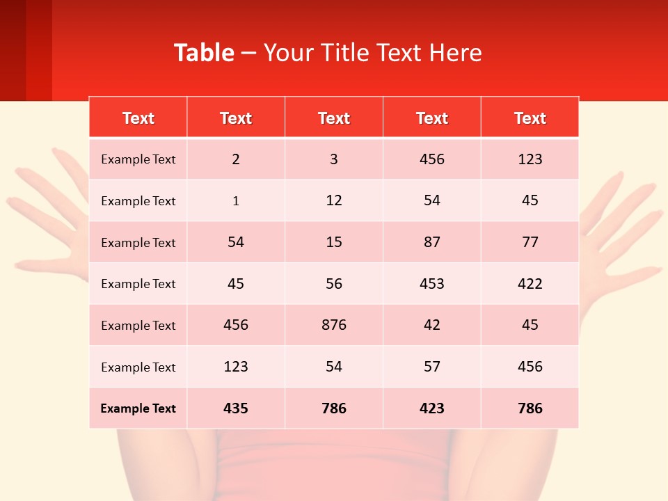 A Woman In A Red Dress Is Holding Her Hands Up PowerPoint Template