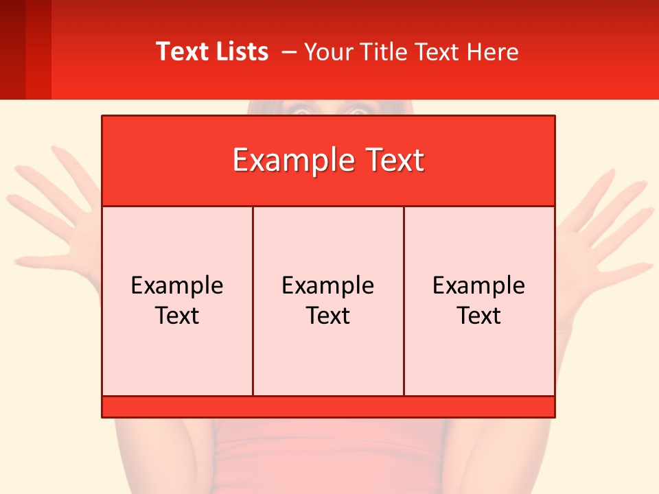 A Woman In A Red Dress Is Holding Her Hands Up PowerPoint Template