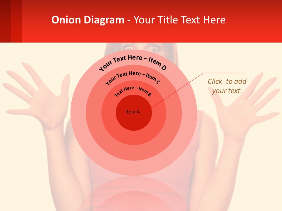 A Woman In A Red Dress Is Holding Her Hands Up PowerPoint Template