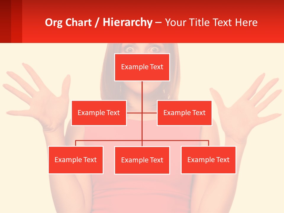 A Woman In A Red Dress Is Holding Her Hands Up PowerPoint Template