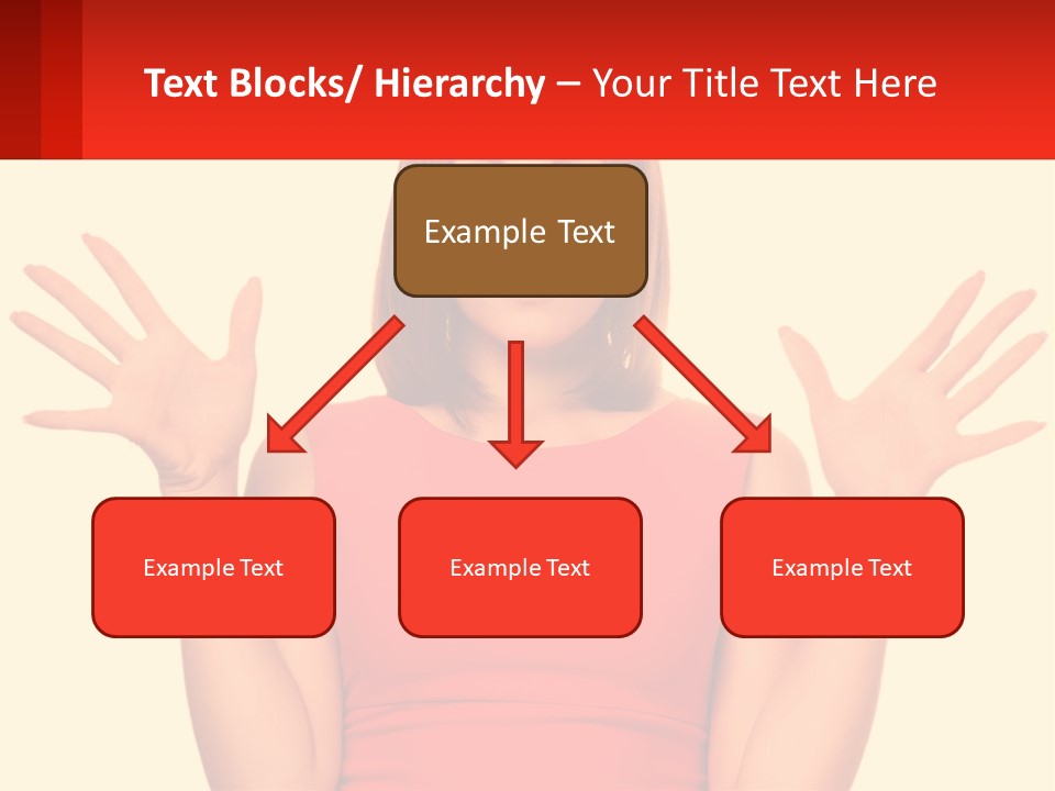 A Woman In A Red Dress Is Holding Her Hands Up PowerPoint Template